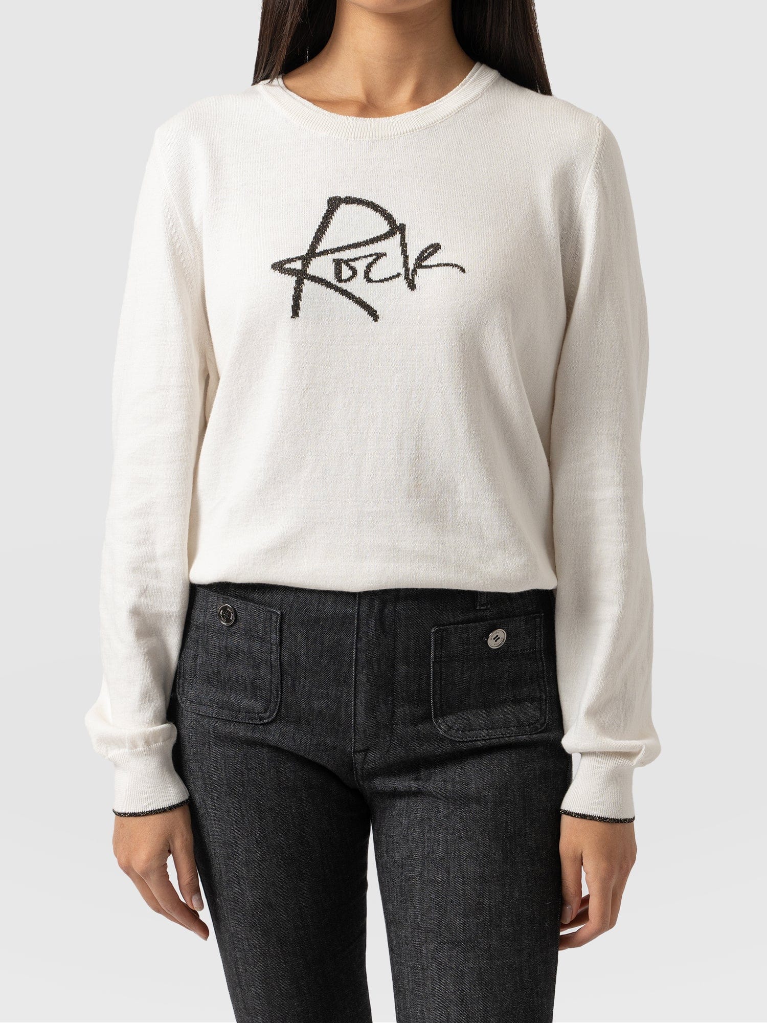 Rock Intarsia Jumper - Cream